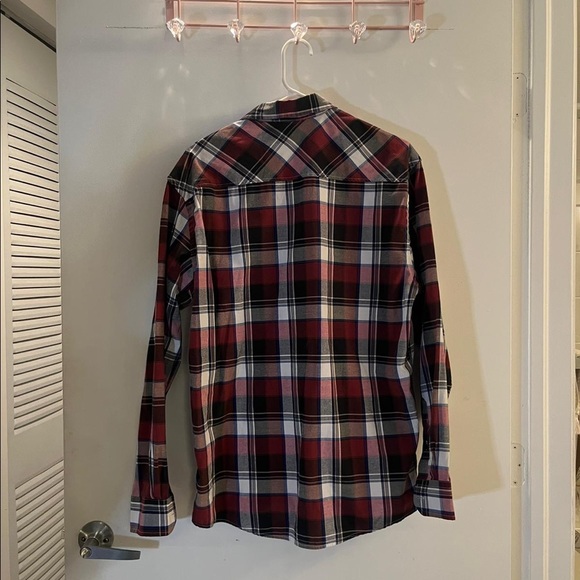 Blue red and white flannel shirt - Picture 2 of 3